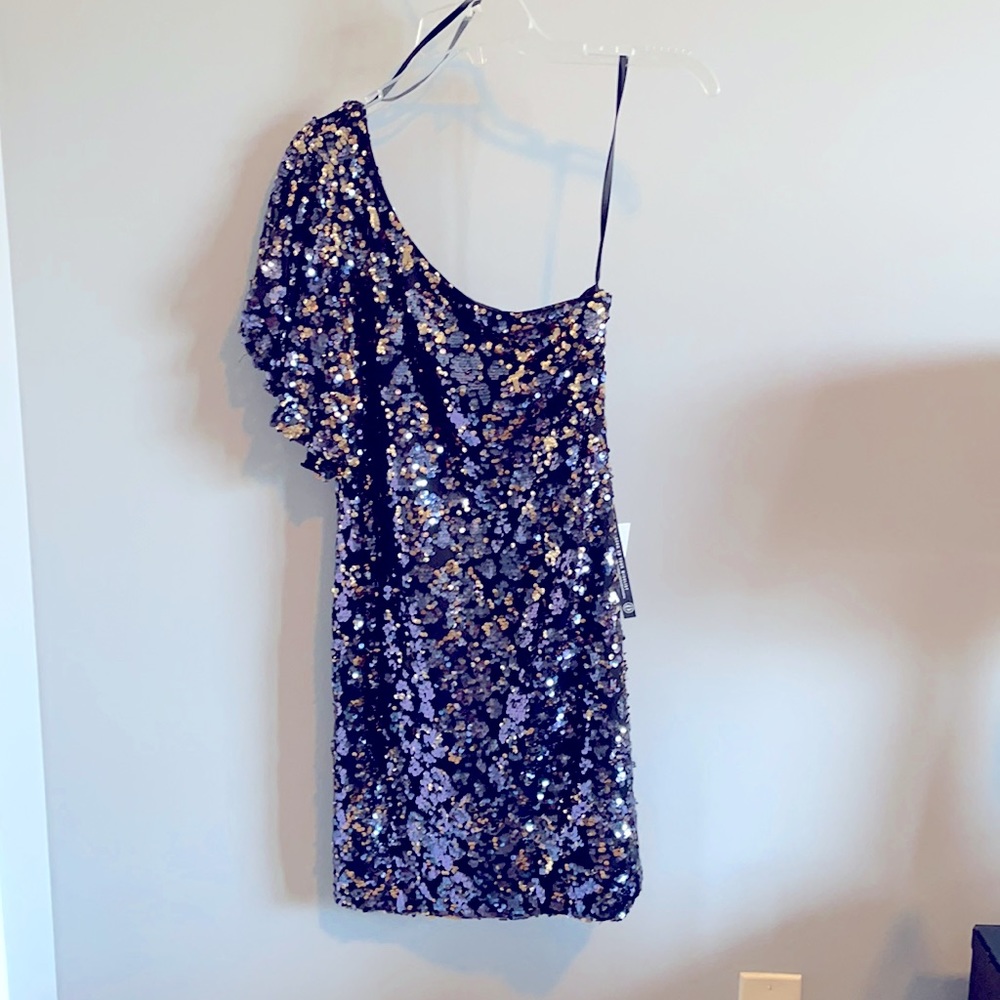 Medium, dark cocktail dress.